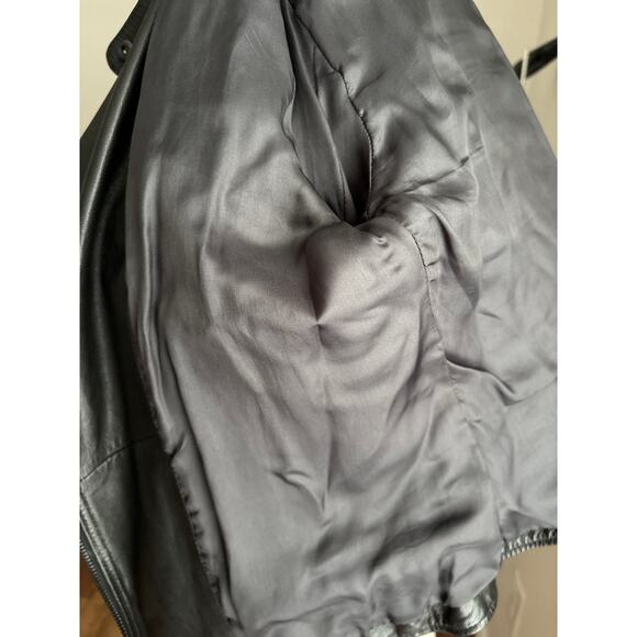 B61 ALLSAINTS Martell Biker Leather Jacket Womens 8 Grunge Chic Goth Rock Punk - Picture 9 of 12
